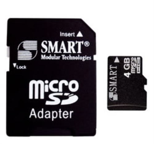 CARTÃO DE MEMÓRIA MICROSD 4GB C/ADAPTADOR